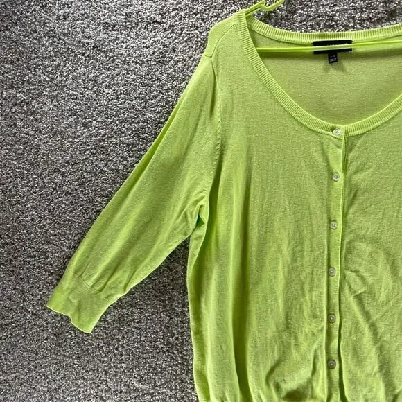Lane Bryant Sweater Womens 14/16 Green Button Up Cardigan‎ Preppy Plus Casual - Picture 5 of 11